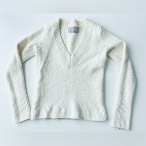 Everlane The Teddy Wool Blend V-neck Sweater Ivory long sleeve XS